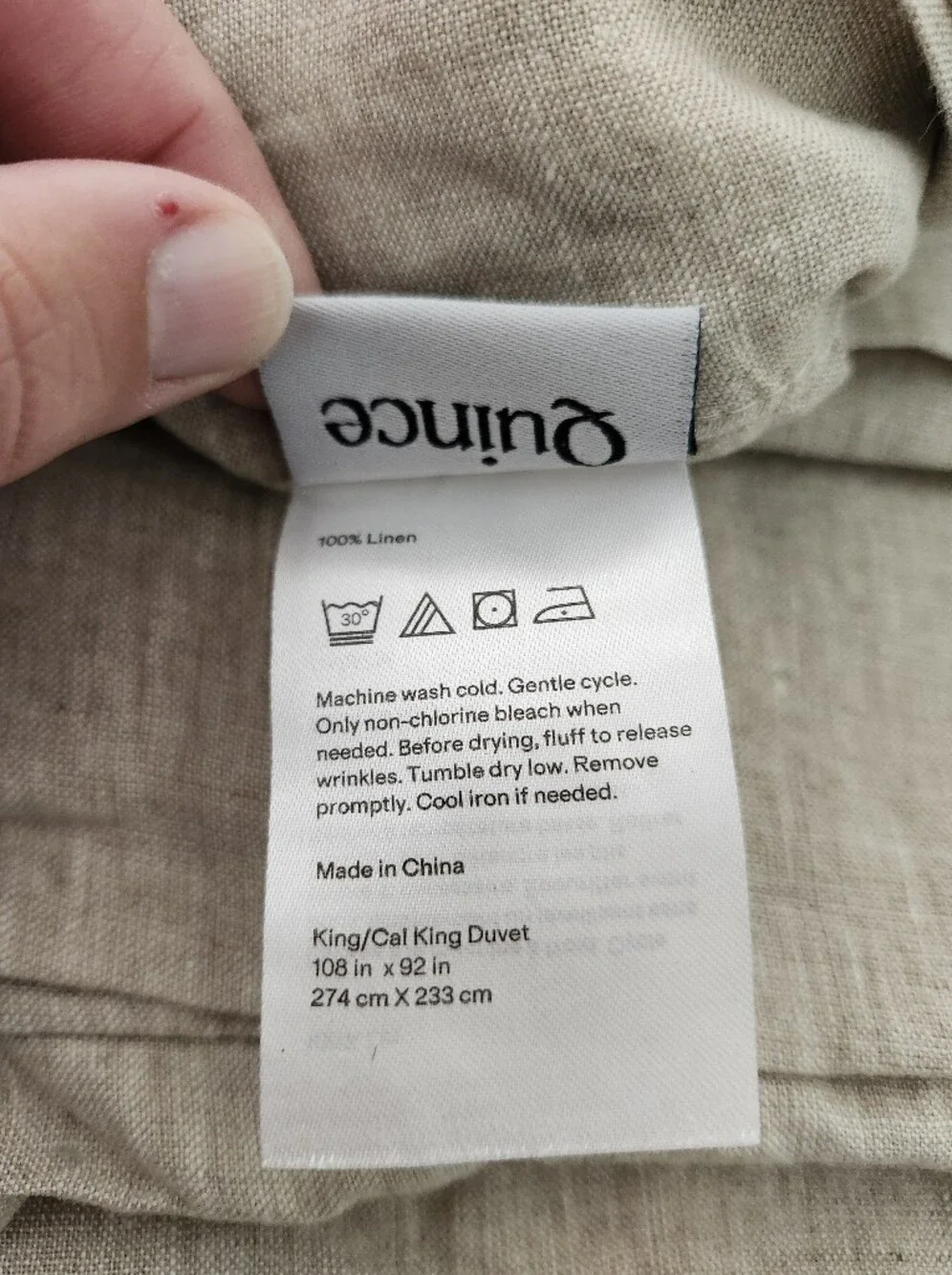 NWT Quince 100% European Linen Natural Chambray Duvet Cover Set | King/Cal King